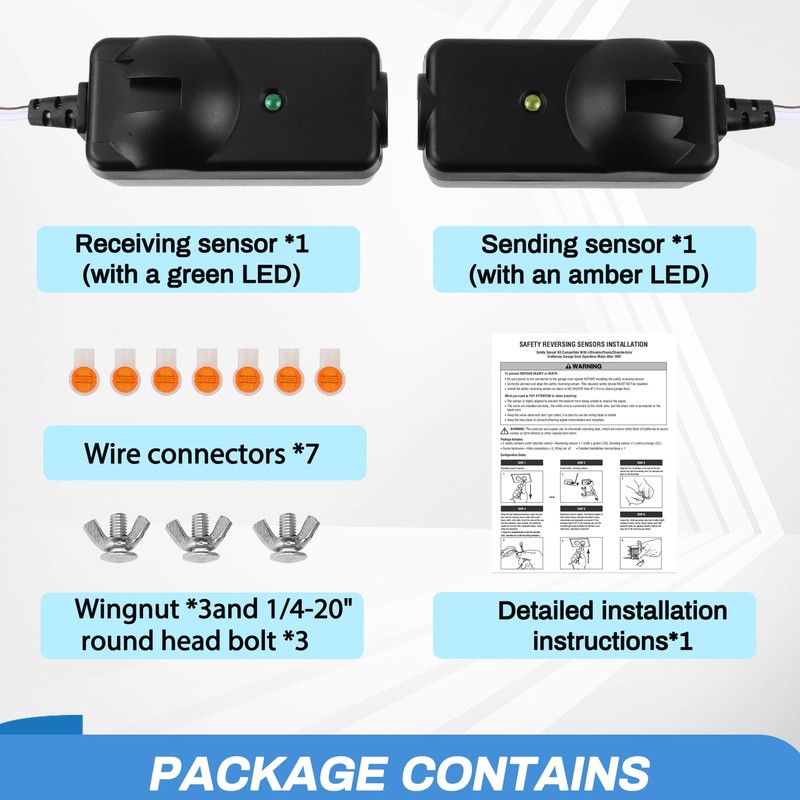 41A5034 Safety Sensor Kit, Replacement for Craftsman/Chamberlain/Liftmaster Garage Door Sensor,