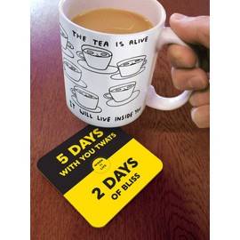 Brainbox Candy - Funny 'Work Vs Life Coaster' - Small Gift Ideas for Him Her - Friends Birthday - Colleague Work Office - New Home Gift - Funny Gifts for Women Men