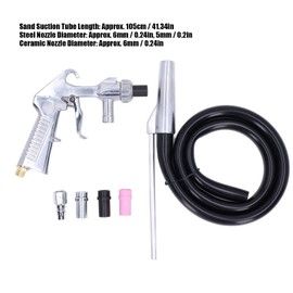 Oumefar Sandblaster Sandblasting Set Sand Blasting Gun Tool Set Sand Blaster Feed with Nozzle for Polishing
