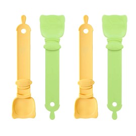 4PCS Cat Strip Feeder Cat treat Spoon Cat Food Spoon Pet Food Mixing Spoon Cats Strip Feeder Squeeze Spoon Multifunctional Lickable Treat Feeding Dispenser for Cat Liquid Snack and Wet Food