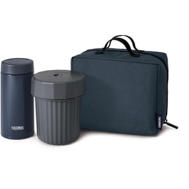 Thermos JEC-1000 NVY Bento Box, Noodle Container, Navy, For Both Hot and Cold