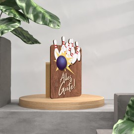 Kegeln Geschenk Bowling Holzkarte - Geburtstagskarte mit Umschlag - Kegeln, Bowling & Kegeln, Bowling Mitgebsel, Bowlingkugel