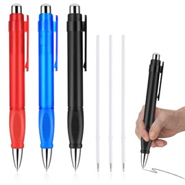 Amabro Extra Large Ballpoint Pens with 3PCS Refills Easy Grip Jumbo Pen Black Ink Fat Pens for Enhanced Writing Stability Weighted Pens for Arthritis Elderly Office (Multicolor)