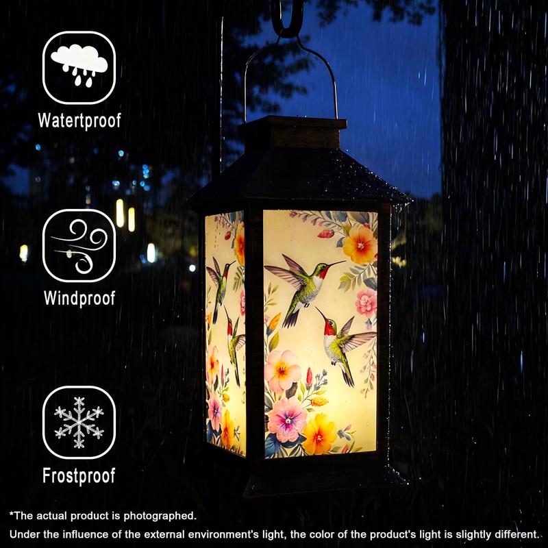 Solar Lantern Solar Outdoor Decorative Lights Unique Hummingbird Waterproof Hanging