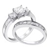 Mabella His Tungsten Hers Sterling Silver Princess Cut CZ Wedding