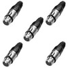 SIENOC 4 Pin XLR Female Header - Black Metal Housing-Silver