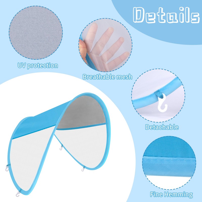Adnee 2 Pack Baby Swim Float Removable Canopy-Sun Protection Canopy
