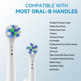 Upgraded Acoss Action Electric Toothbrush Heads Specially Designed for PRO1000-16° Cross Bristles for Enhanced Deep Cleaning&Exceptional Oral Care(4 PCS) 2