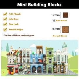 ZenithFlow Street View Building Blocks Kit, Gem Store Mini Blocks Construction Toys European Architecture Model House Store Building Set, Idea Gifts Home Decoration Collection for Adults 3115 PCS