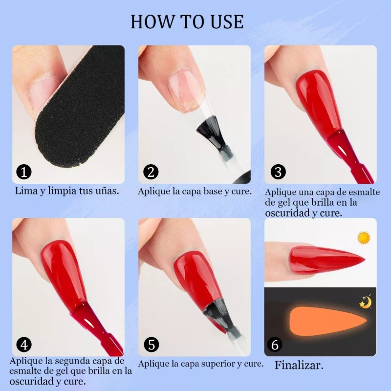 Saviland Gel Esmalte Uv Para Uñas Neon Glow 12 Piezas,