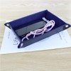 HappyHome Folding Large Rectangle PU Leather Velvet Dice Tray Dice