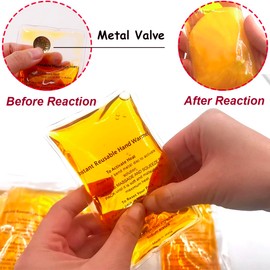 Reusable Click Instant Heat Packs, Pocket Hand Warmers, Snap It Hot/Cold Gel Heating Pad for Adults & Kids, Instant Hot Pad, Hot Compress, Hand Click Gel Warmers for Body (Middle Orange 5PCS)