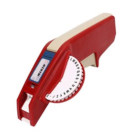Asixxsix Máquina etiquetadora en relieve, Impresora de etiquetas manual con 2 cintas de color, Operación con una sola mano, Negro