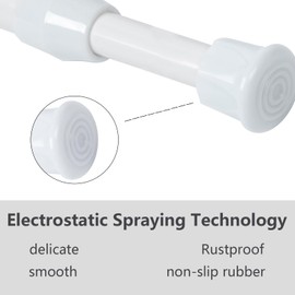 Cupboard Bars Tension Rods, 6 Pack Spring Loaded Curtain Rods 12 to 20 Inches Steel Adjustable Tension Curtain Rod Shower Rod Closet Rod Window Rods (White, 12-20 in-6 Pcs)