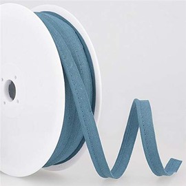 Flanged 10mm wide piping cord 2 mm 100% Cotton bias binding cut - Per Metre - denim blue