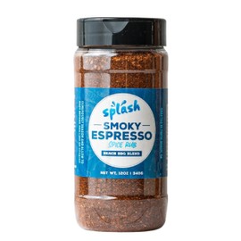 Splash Café Smoky Espresso Spice Rub (12 Oz) Gourmet Seasoning Rub - Espresso Chili Rub Seasoning - Coffee BBQ Rub for Meat - Great on Steak, Burgers, Pork, and Tri-Tip (1 Pack, Smoky Espresso)