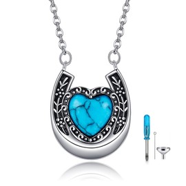 Horseshoe Cranium Urn Necklace Sterling Silver Horseshoe Cranium Urn Pendant Necklace Urn Jewelry for Women