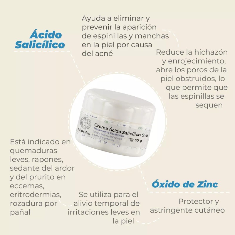 Matimati Crema Ácido Salicílico Secante Focalizada Acné Matimati 50