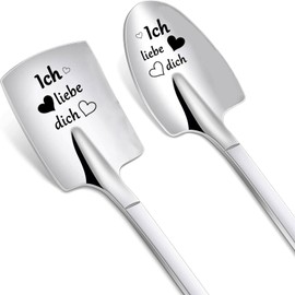 DIKARIYA Gifts for Her Valentine's Day, Ice Cream Spoon with Engraving, Ich Liebe Dich Gift for Women, Love Spoon, Tea Spoon, Favourite Person, Valentine's Day, Anniversary Gifts for Him, Girlfriend,