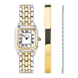Sekonda Monica Gift Set Ladies 20mm Quartz Watch in White with Analogue Display, and Two Tone Alloy Strap 49039