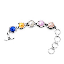 brandname Duolai 8pcs Color Imitate Pearl Snaps Buttons 18mm Interchangeable Jewelry Making DIY Adjustable Snap Charms for Necklaces Bracelets Earrings Rings Set, Multicoloured