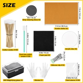 320 PCS Card Cleaning Kit, Card Flattening Kit for TCG Collectors,Trading Card Flattening Tool Accessory Kit with 40X Magnifying Glass, Sports Card Cleaning and Polishing Restoration Kit-Coldairsoap