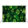 CORFOTO 5x3ft Fabric Green Clover Leaves Backdrop Green Shamrock Background