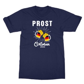 LES TRICOT Prost October 2022 Germany Flag Festival Beer Mug Unisex T-Shirt (Navy, X-Large)