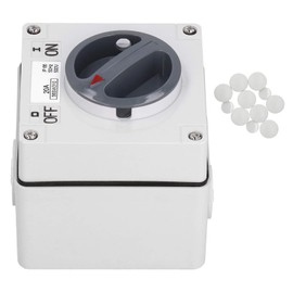 Outdoor Waterproof Switch Power Isolator Dustproof Isolation Rotary On‑Off Buttons Indicators 7mm Wall Thickness Outdoor Wall Switch with Safety Lock Hole 500V(3P20A)