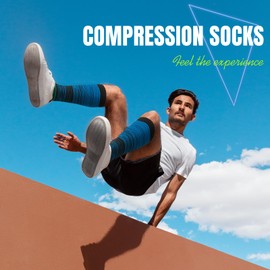 Open Toe Compression Socks Women & Men-3 Pairs 20-30 mmHg Knee High Stockings for Circulation Support