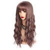 Chisu Glueless Long Wavy Synthetic Hair Wig with Bangs 26