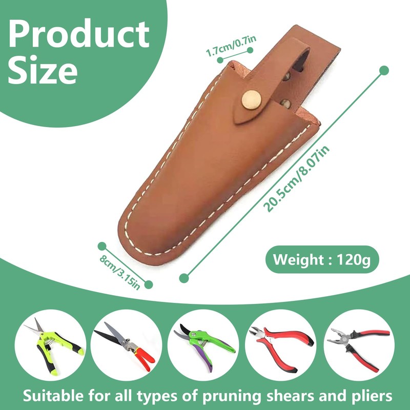 2PCS Leather Sheath for Scissors,Pliers Holder, Garden Pruner Sheath, Belt
