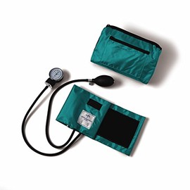 Medline Compli-Mates Professional Aneroid Sphygmomanometer Kit with Adult Manual Blood Pressure Cuff and Carrying Case, Teal, 1 Kit