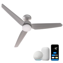 Promounts Modern All Seasons 52" Smart Ceiling Fan with led Lights, 3 Blades, 3 Color Temperatures, 6 Speeds, Voice App Control Compatible with Alexa/Google, Reverse Airflow for Office and Home