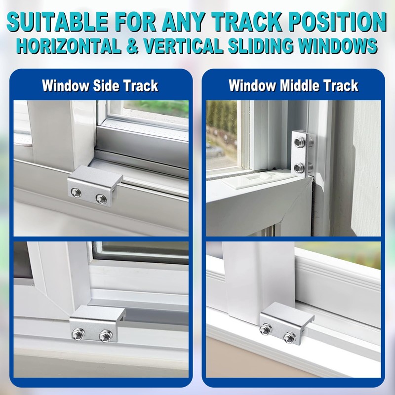 Sliding Window Locks (10 Sets), Security Window Locks with Keys,