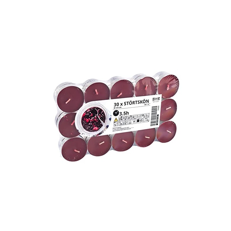 Ikea STORTSKON Berries, Leafy Greens & Violets Scented Tealight Candles,