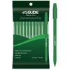 Eziglide Ballpoint Green Pen, Pack of 10 Ballpoint Pens, Smooth