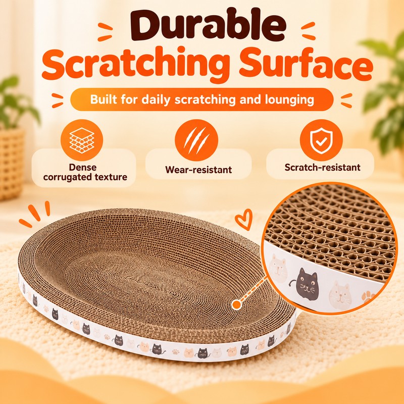 Corrugated Cardboard Cat Scratcher for Indoor Cats – Durable Scratching