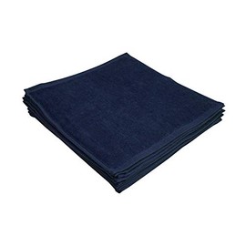 90 Momme Hand Towels, Commercial Towels, Set of 10, Navy, Commercial Hand Towels, Professional Towels, Solid, Single-Sided Pile Fabric, Navy Blue
