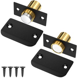 Closet Magnetic Catch Door Ball Catch Jiayi 2 Pack Door Ball Magnetic Latch Replacement Hardware Black Roller Door Latch Top Door Adjustable for Invisible Closet Gate Pantry Magnet Closing
