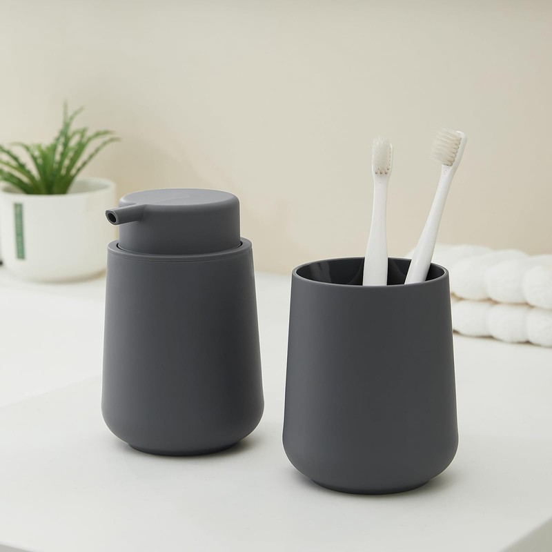 YAUKPH Matte Gray Foaming Hand Soap Dispenser Plastic 11 oz