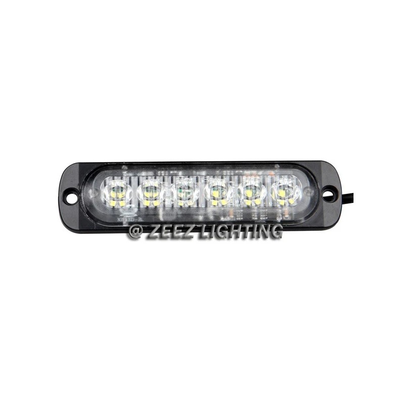 ZEEZ 2X White&Amber 6 LED Emergency Hazard Warning Caution Beacon