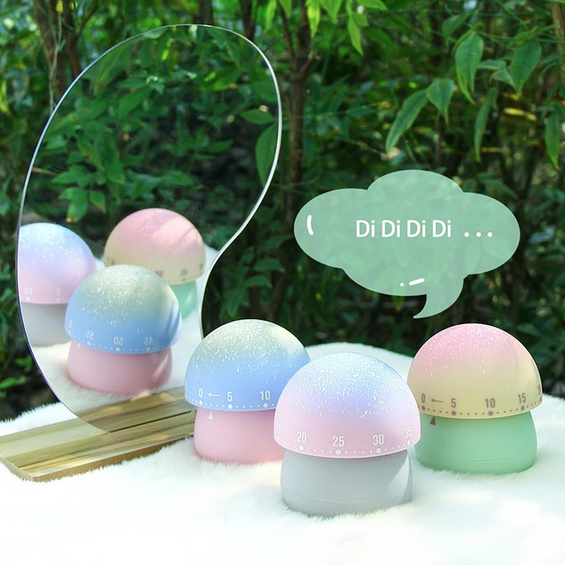 60 Minutes Mechanical Kitchen Timer for Kids,Cute Mushroom Cooking Timer