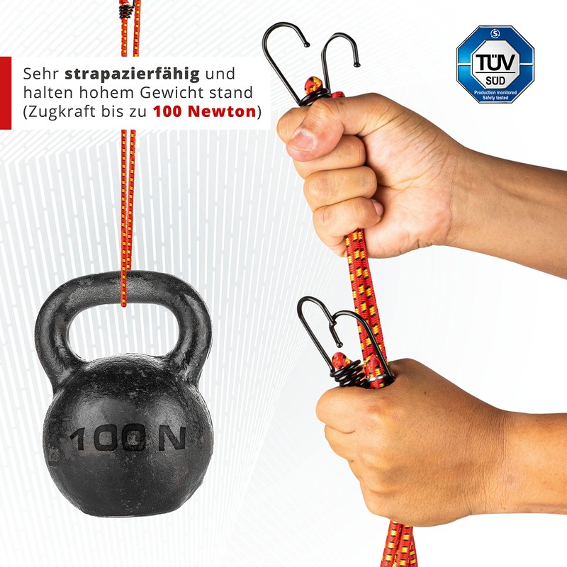 Walser Luggage Straps with Hooks, Tensioning Rubber Set 2 x