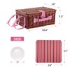 HYBDAMAI Wicker Picnic Basket for 4 with Waterproof Picnic Blanket