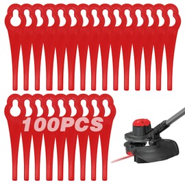 100 Pcs Plastic Grass Trimmer Blades, Cordless Strimmer Blades 85 mm Lawn Mower Cutting Blades Garden Mower Replacement Blades for Einhell Grass Strimmer-Red