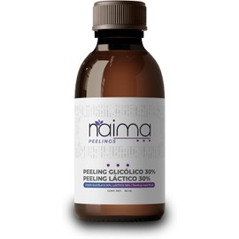 NAIMA Peeling Ácido Glicólico 30% AHA + Ácido Láctico 30%, 50ml Exfoliación Facial Química Avanzada Tratamiento para Piel Radiante Fórmula Efectiva Antimachas