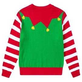 Funnycokid Boys Ugly Christmas Sweater Kids Girls Toddler Size 3t 4t Holiday Xmas Elf Red Green Top 3-4 Years Long Sleeve Crew Neck