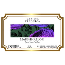 Marshmallow Brazilian Coffee (Single Serve K-Cup Pods) (Gourmet, Naturally Flavored, Whole Coffee Beans) (12 pods, ZIN: 573602)