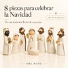 Nacimiento Navideño Pequeño de 8 Piezas, Figuras Blanco Marfil y